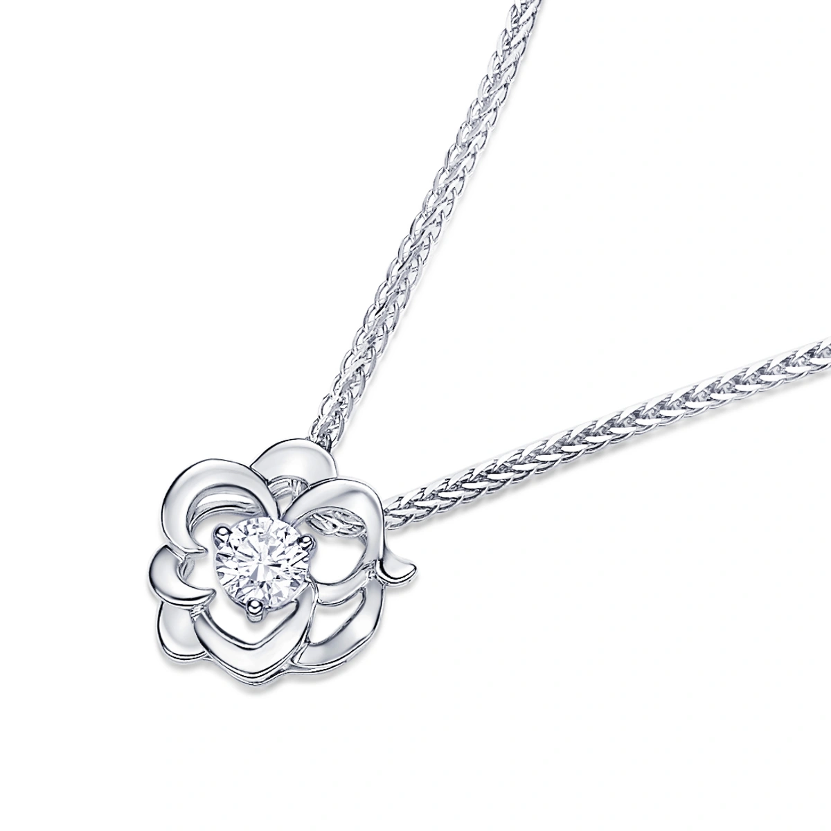 18K/750 White Gold diamond pendant