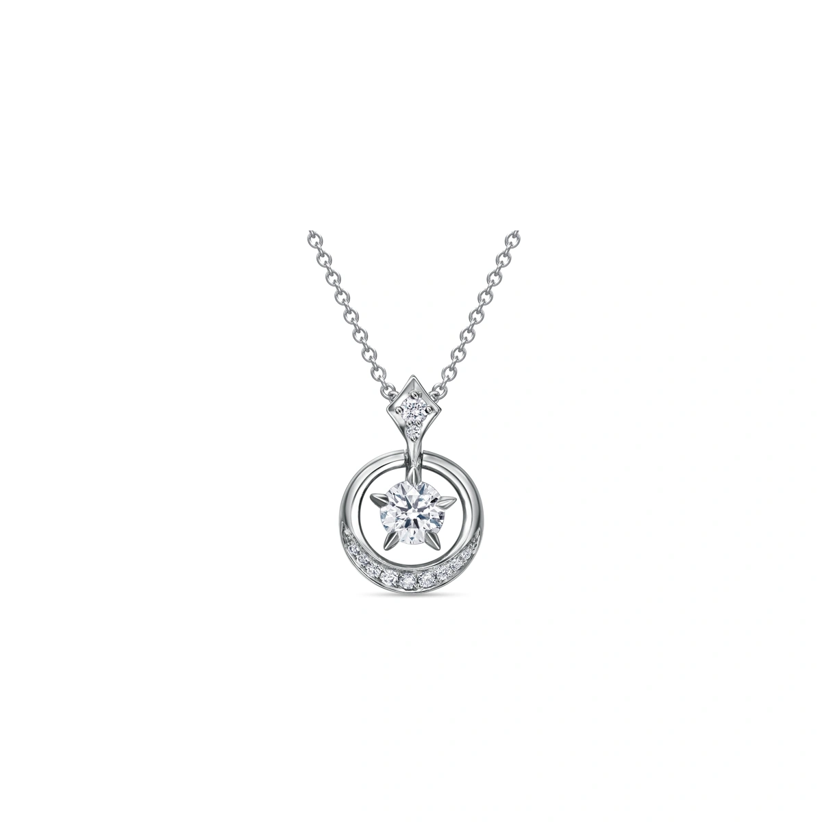 18K/750 White Gold diamond pendant