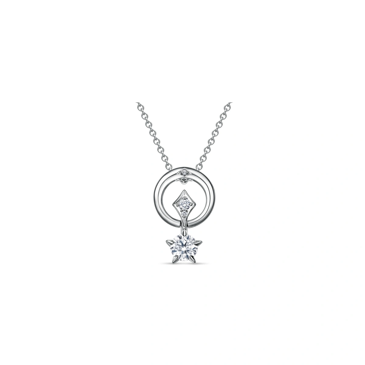18K/750 White Gold diamond pendant