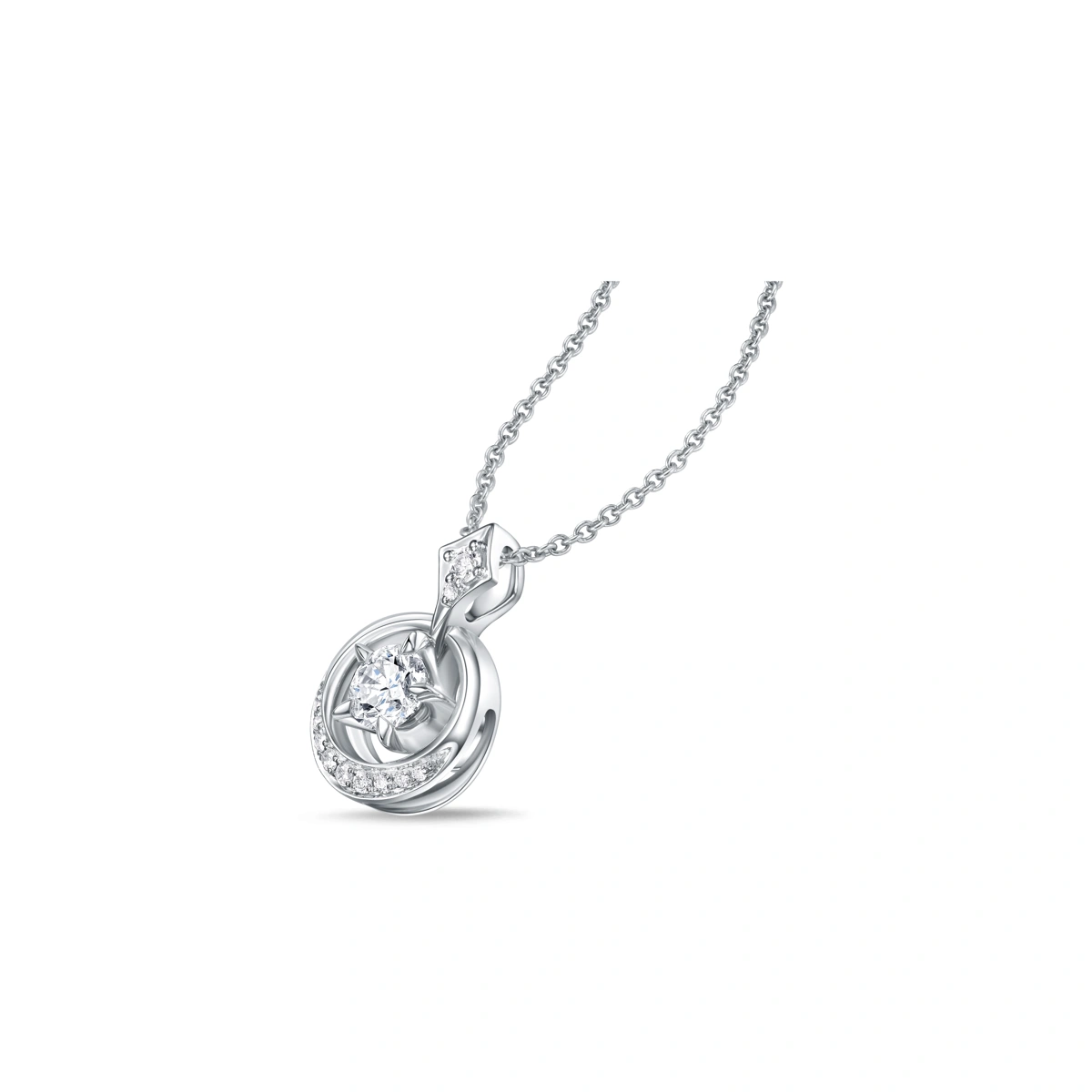 18K/750 White Gold diamond pendant