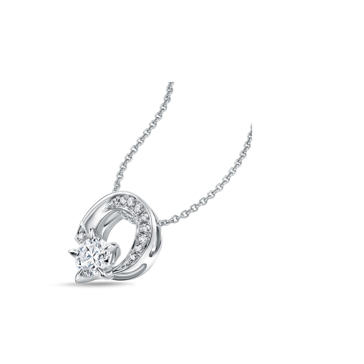 18K/750 White Gold diamond pendant
