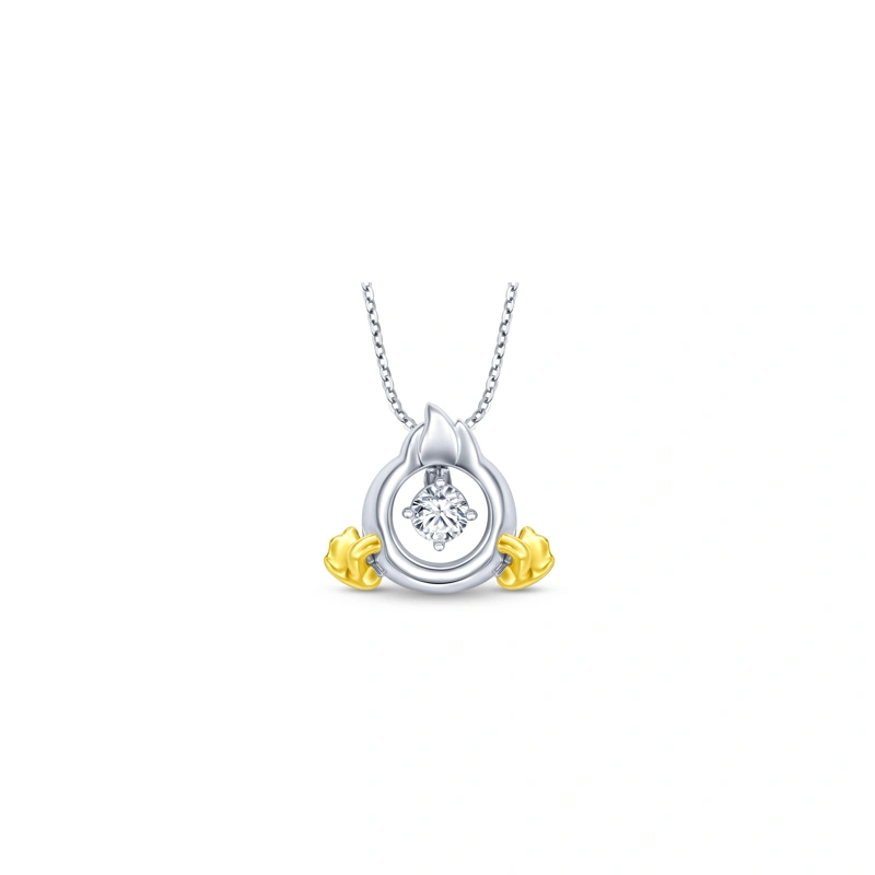 Donald Duck 18K/750 Yellow-White Gold diamond pendant