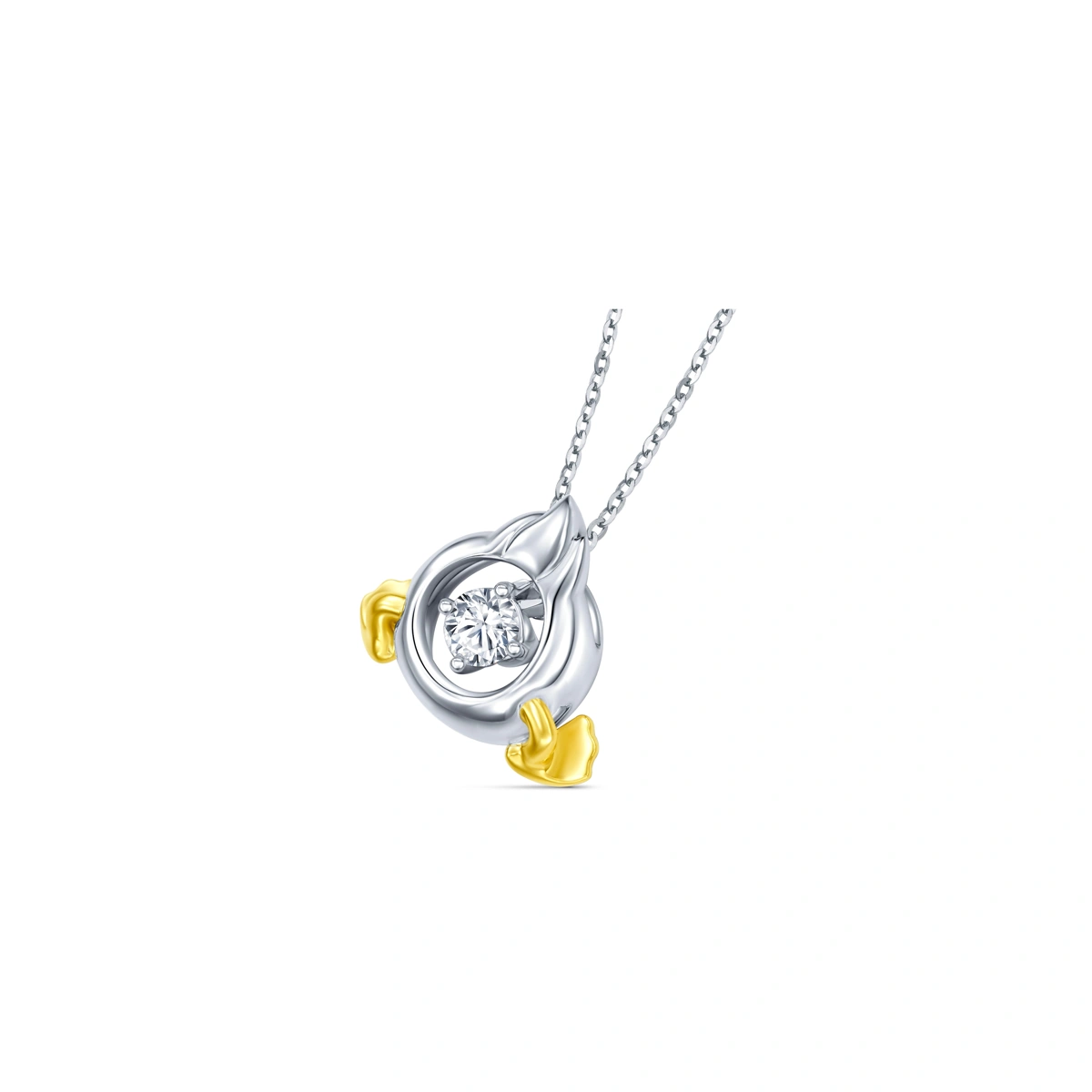 Donald Duck 18K/750 Yellow-White Gold diamond pendant