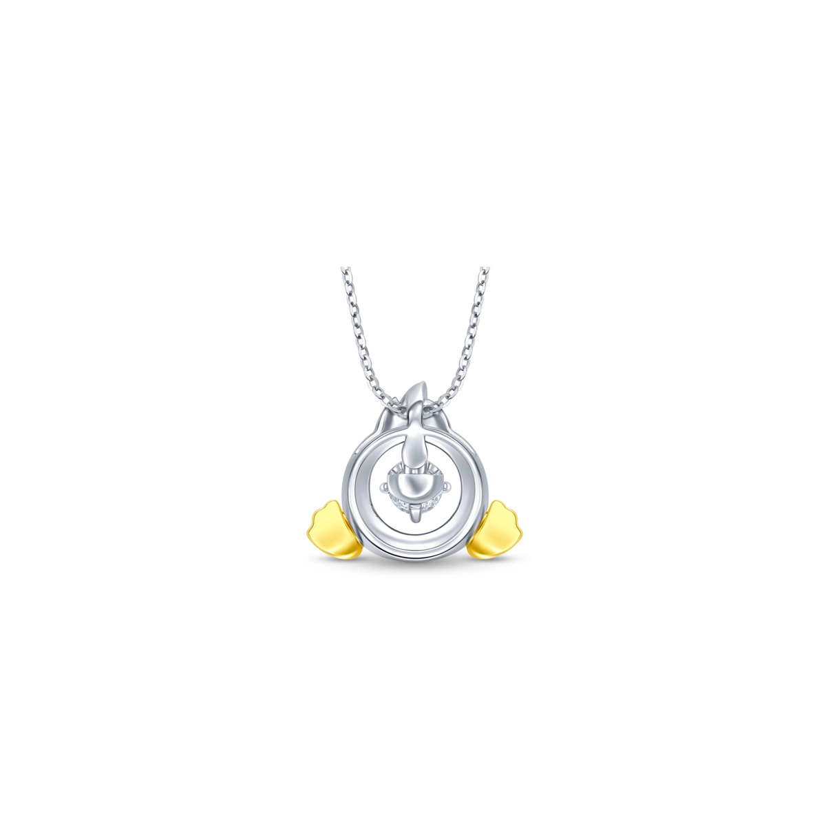 Donald Duck 18K/750 Yellow-White Gold diamond pendant