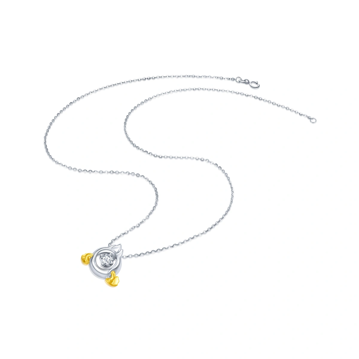 Donald Duck 18K/750 Yellow-White Gold diamond pendant