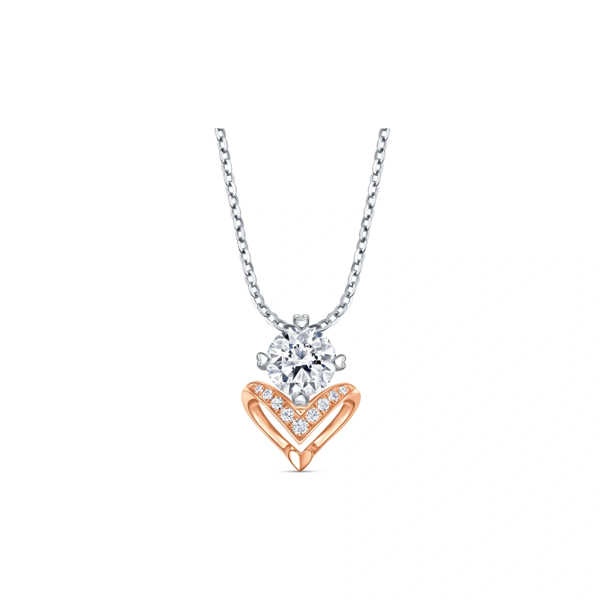 18K/750 White-Rose Gold diamond pendant