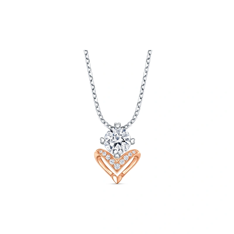18K/750 White-Rose Gold diamond pendant