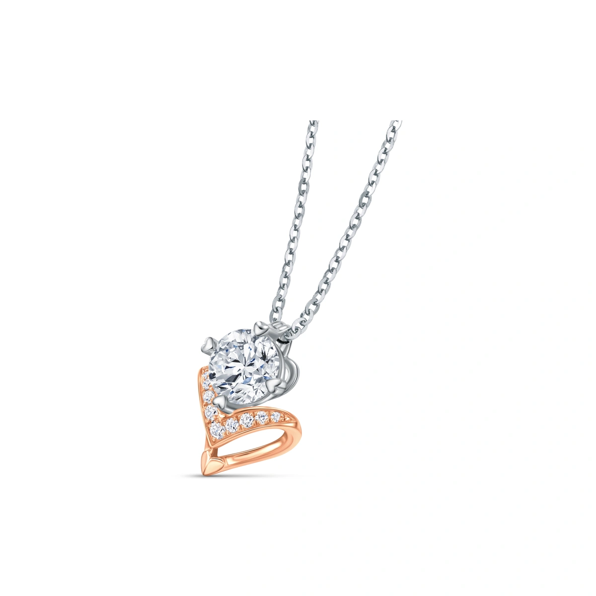 18K/750 White-Rose Gold diamond pendant