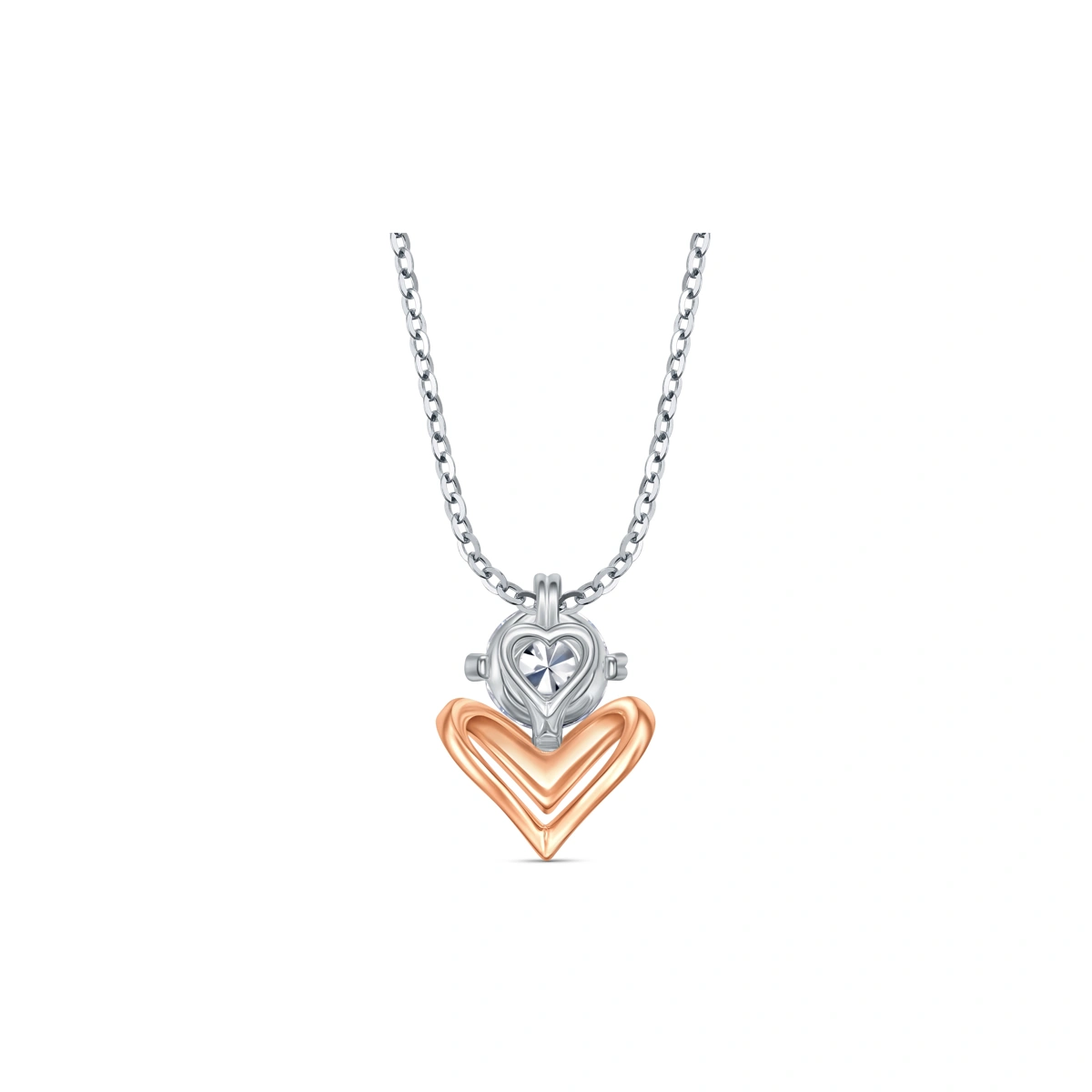 18K/750 White-Rose Gold diamond pendant
