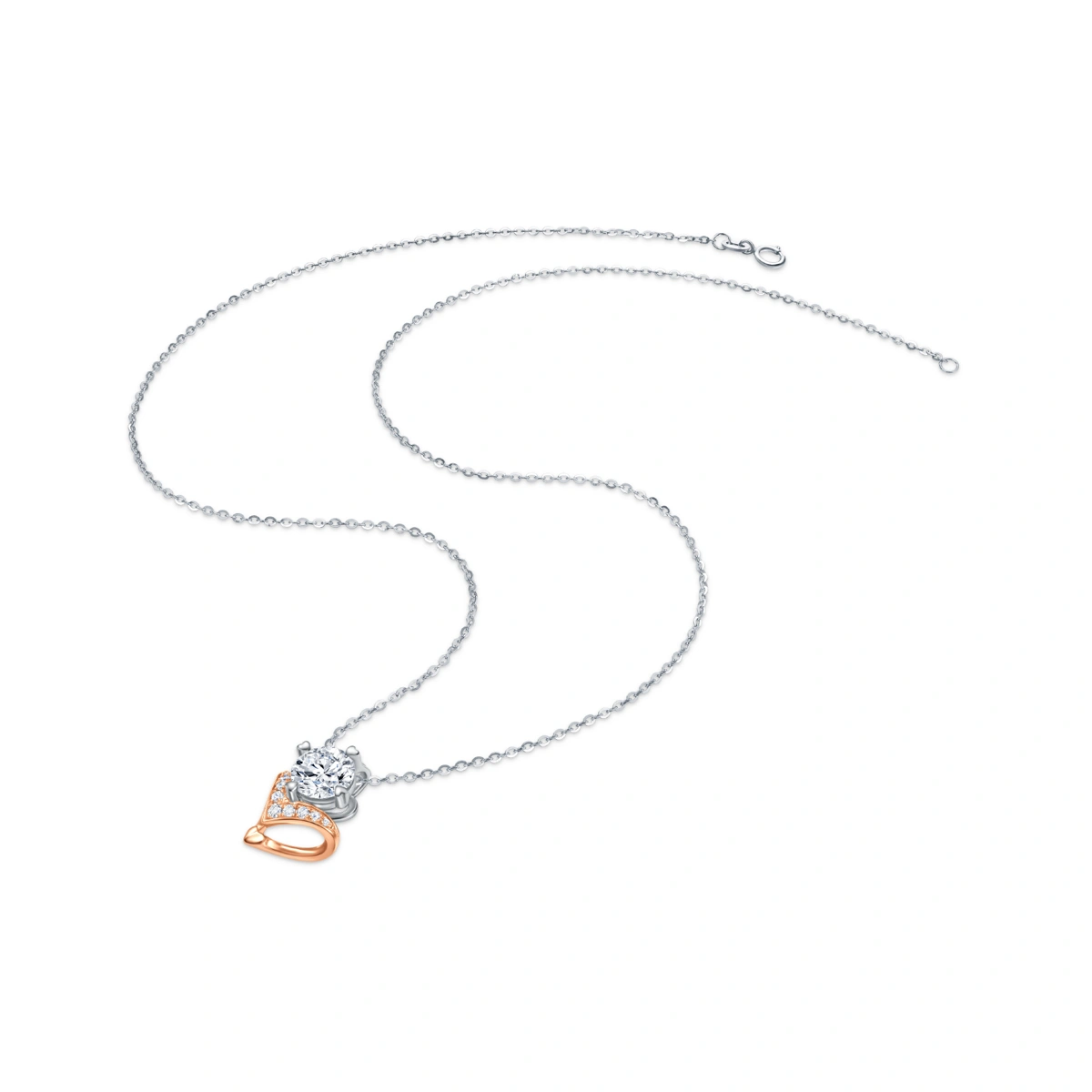 18K/750 White-Rose Gold diamond pendant