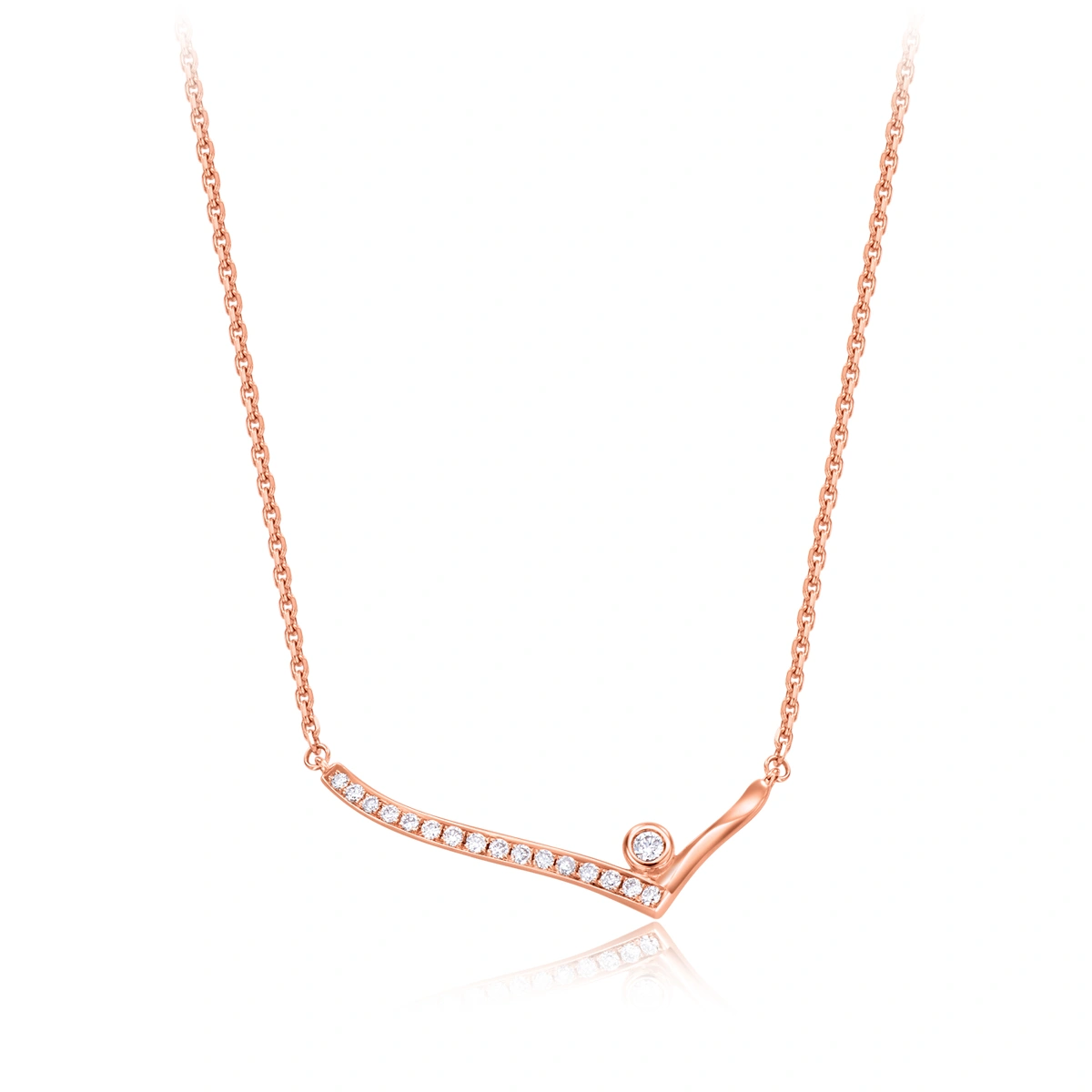 18K/750 Rose Gold diamond necklace