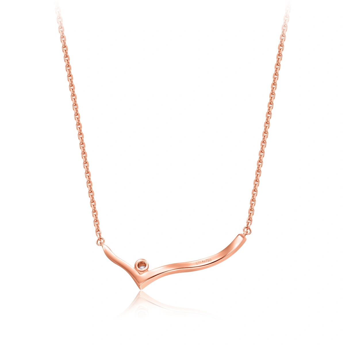 18K/750 Rose Gold diamond necklace