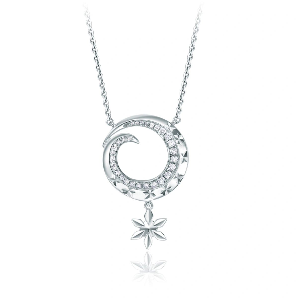 Frozen Collection - Snow Flake 18K/750 White Gold diamond necklace