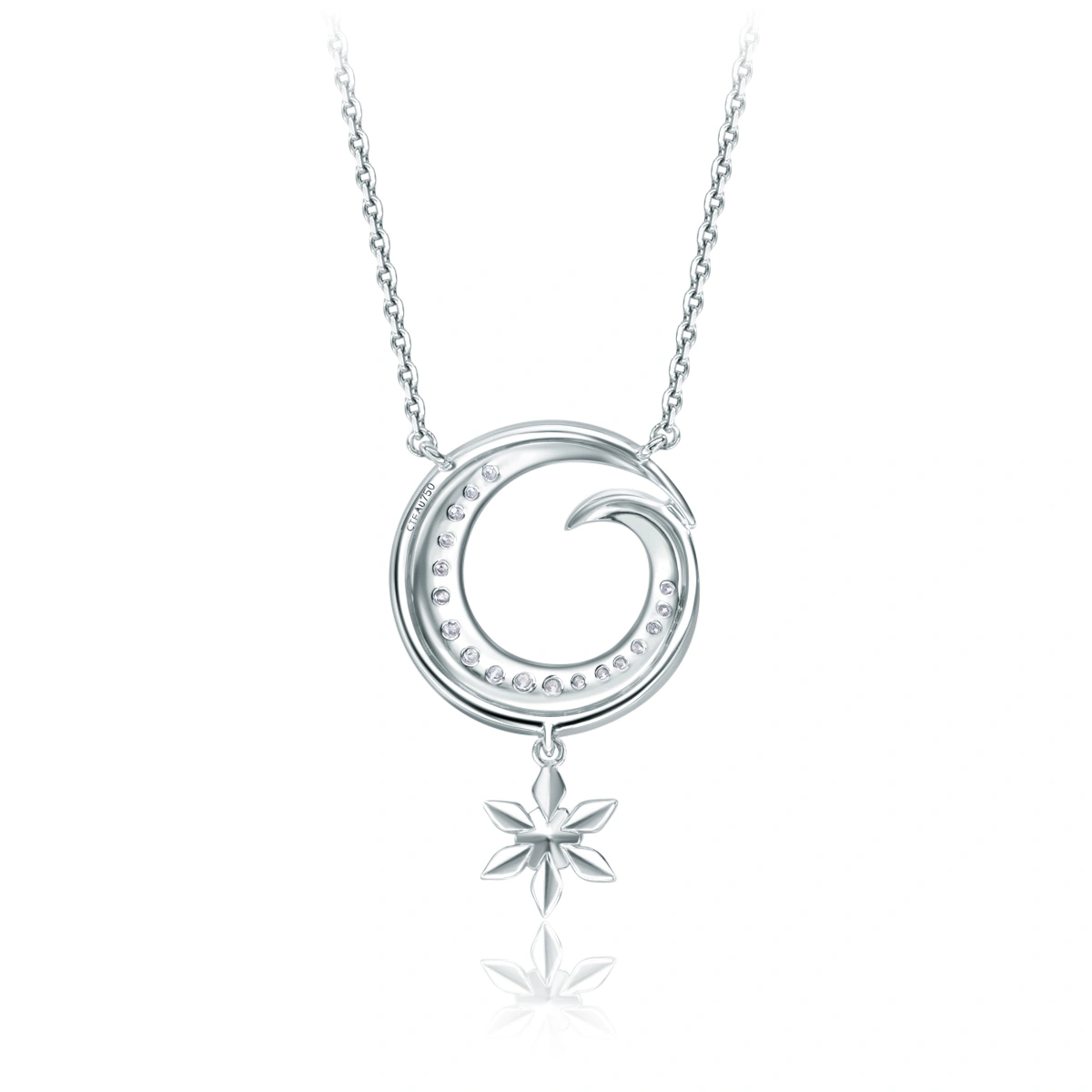 Frozen Collection - Snow Flake 18K/750 White Gold diamond necklace