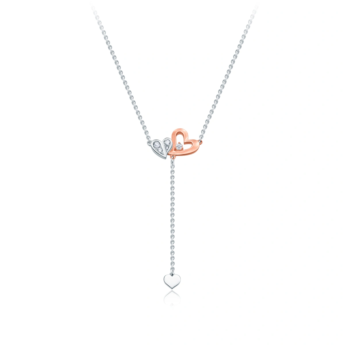 18K/750 White-Rose Gold diamond necklace
