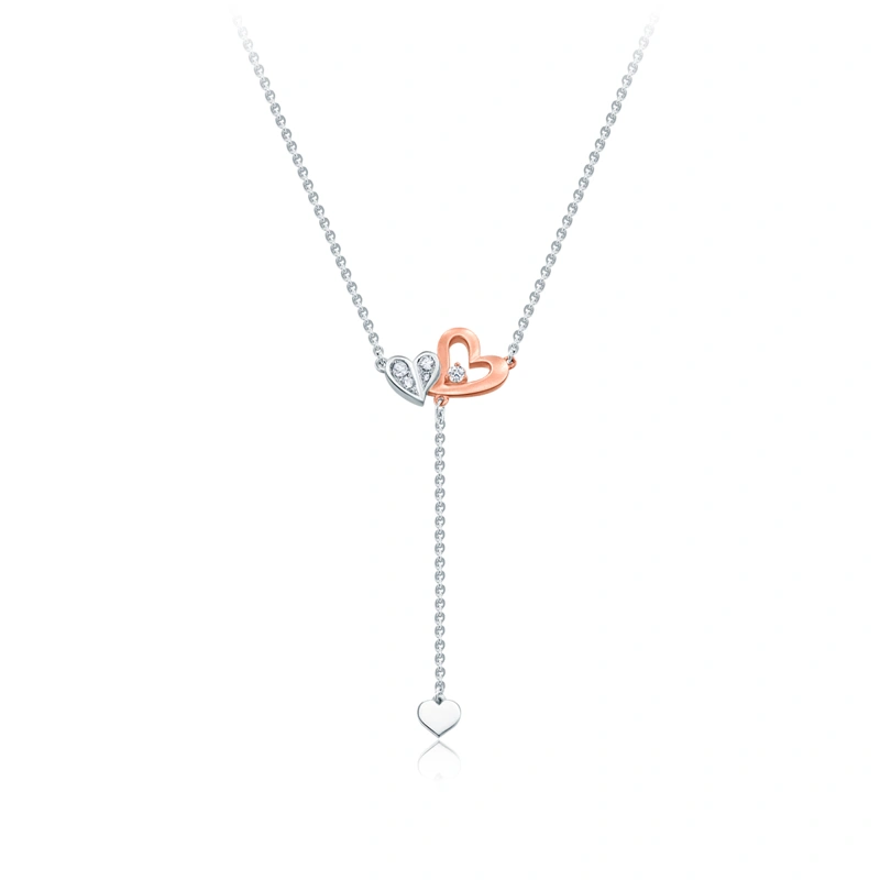 18K/750 White-Rose Gold diamond necklace