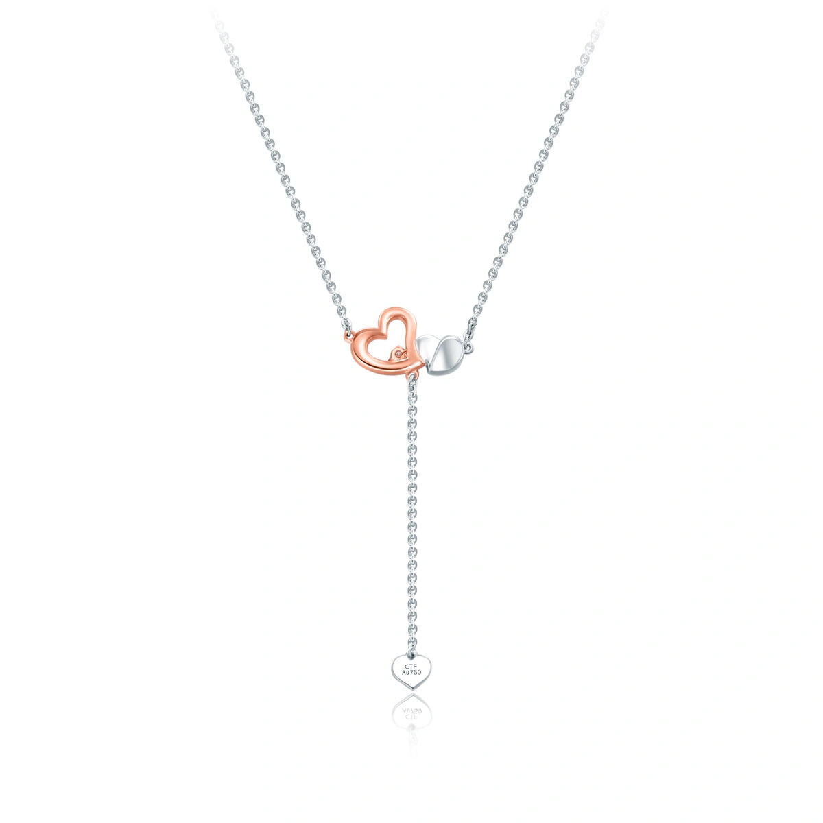 18K/750 White-Rose Gold diamond necklace