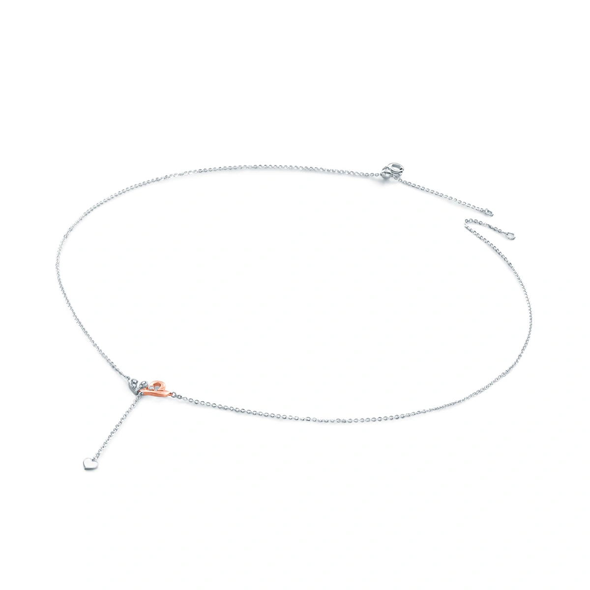 18K/750 White-Rose Gold diamond necklace