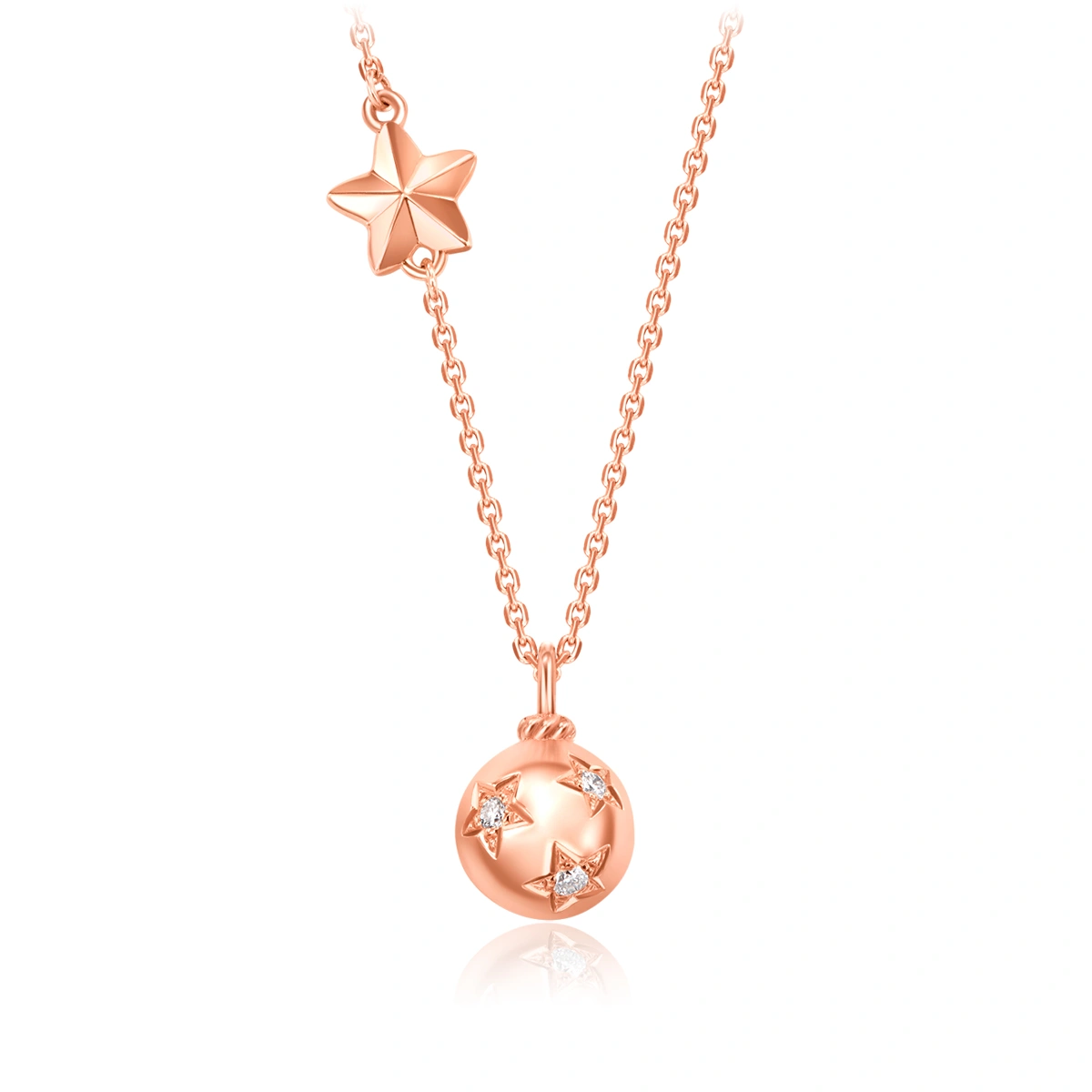 18K/750 Rose Gold diamond necklace