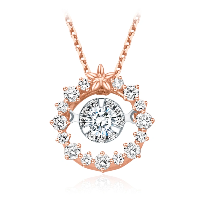 18K/750 White-Rose Gold diamond necklace