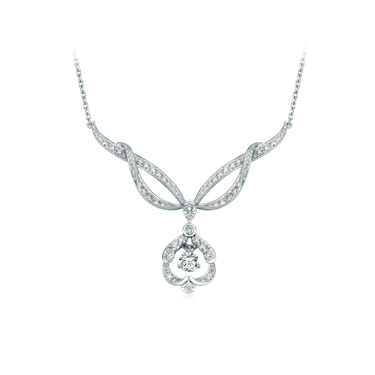 18K/750 White Gold diamond necklace