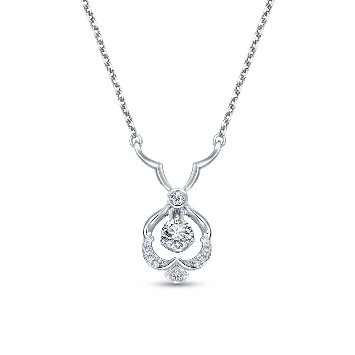 18K/750 White Gold diamond necklace