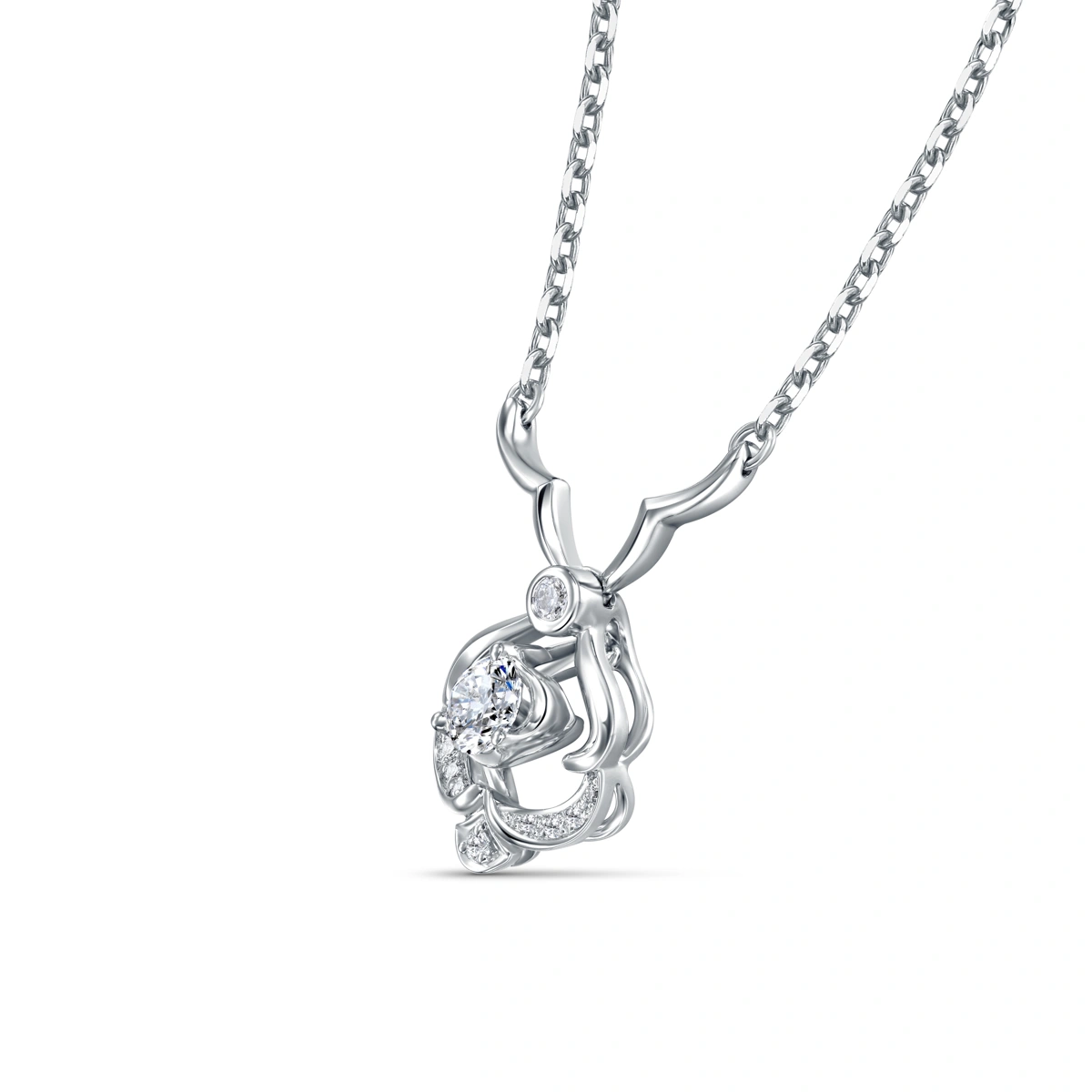 18K/750 White Gold diamond necklace