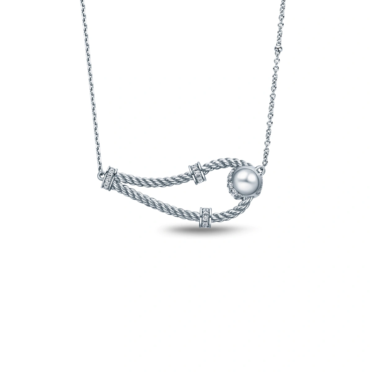 18K/750 White Gold diamond necklace