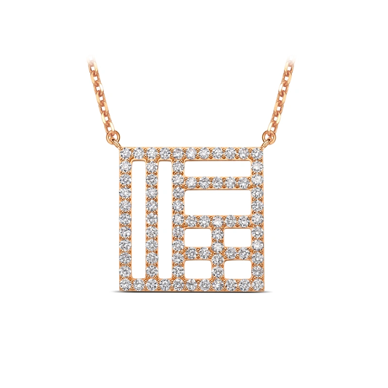 18K/750 Rose Gold diamond necklace