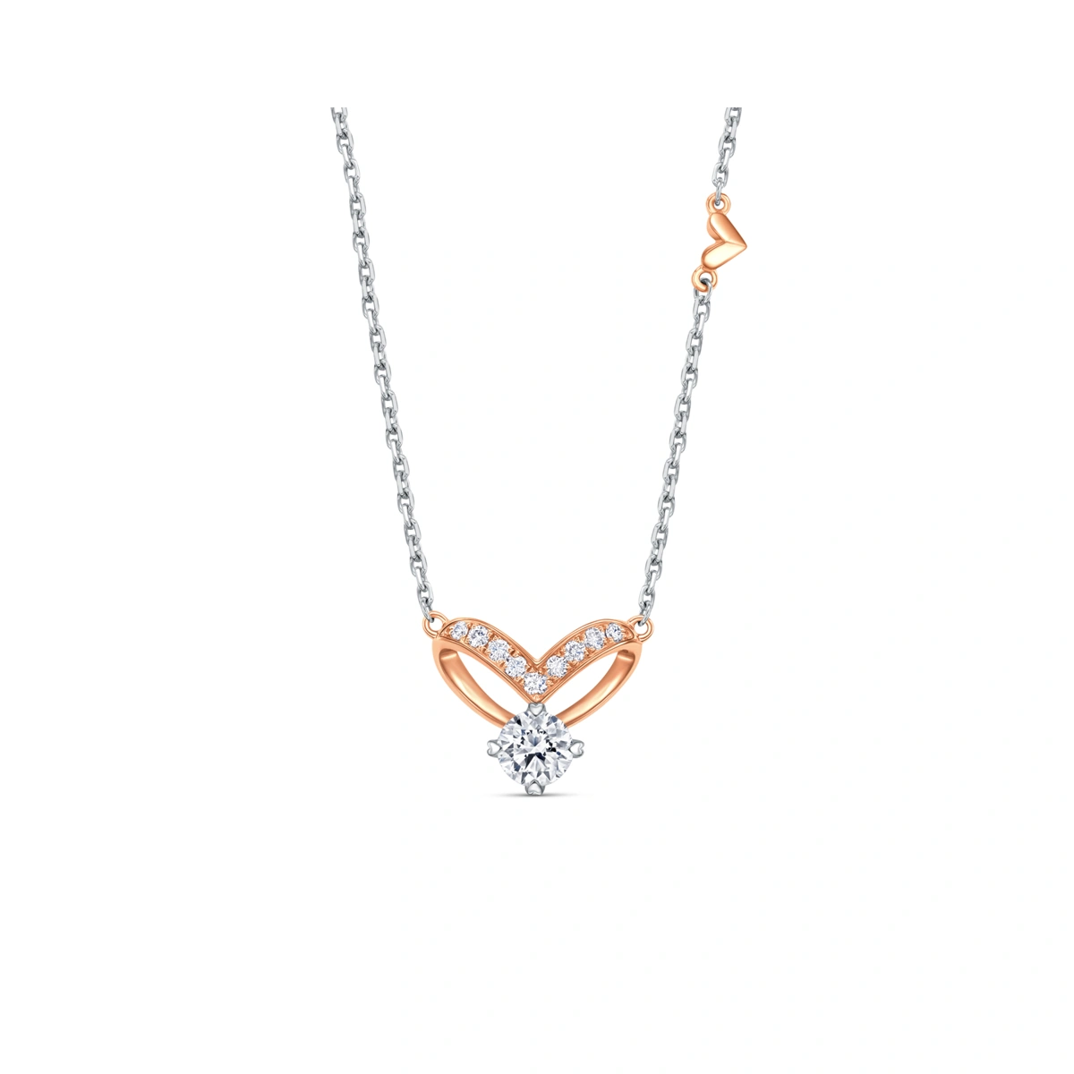 18K/750 White-Rose Gold diamond necklace