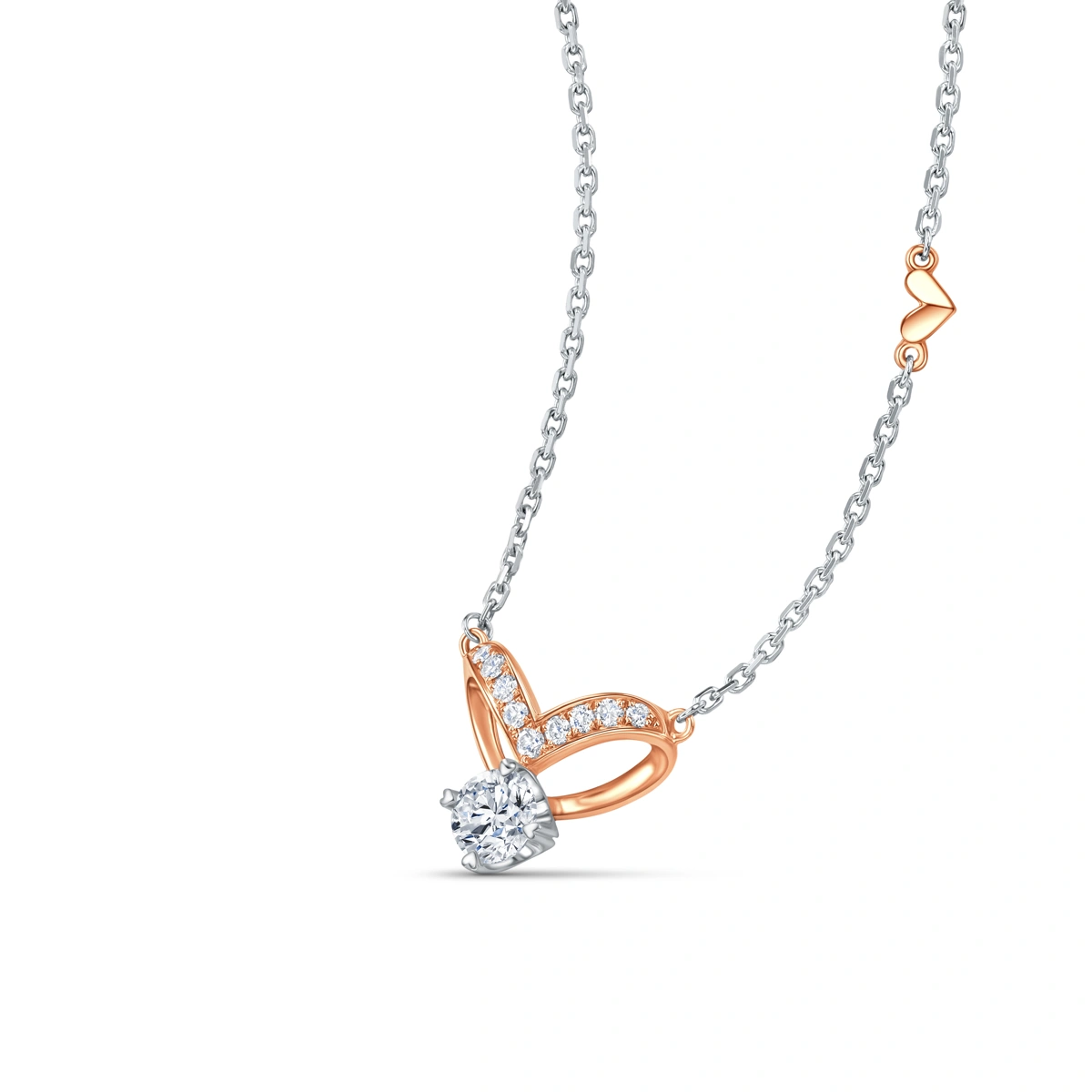 18K/750 White-Rose Gold diamond necklace