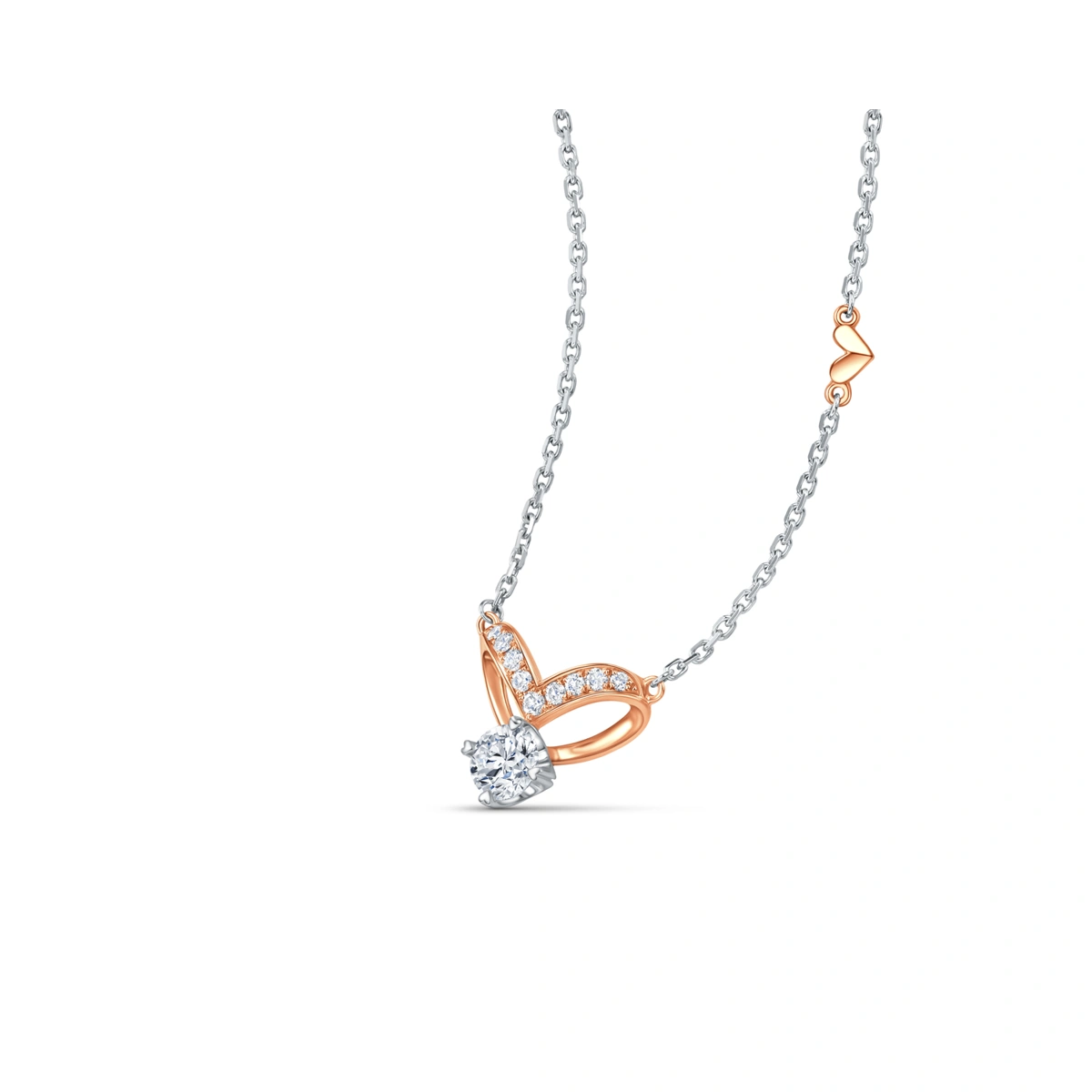 18K/750 White-Rose Gold diamond necklace