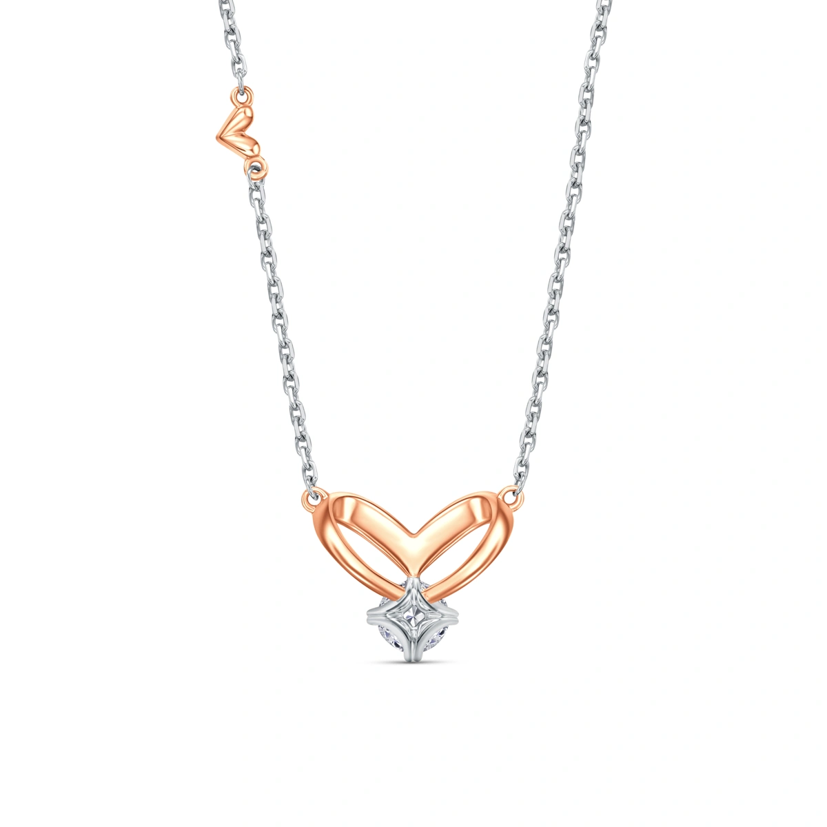 18K/750 White-Rose Gold diamond necklace