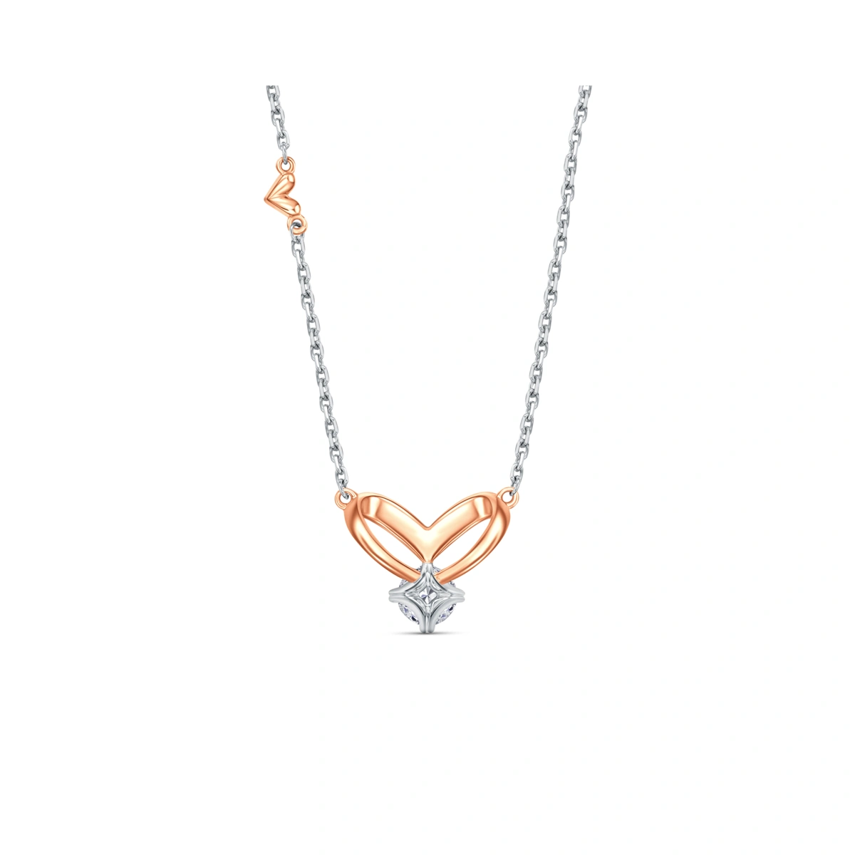 18K/750 White-Rose Gold diamond necklace