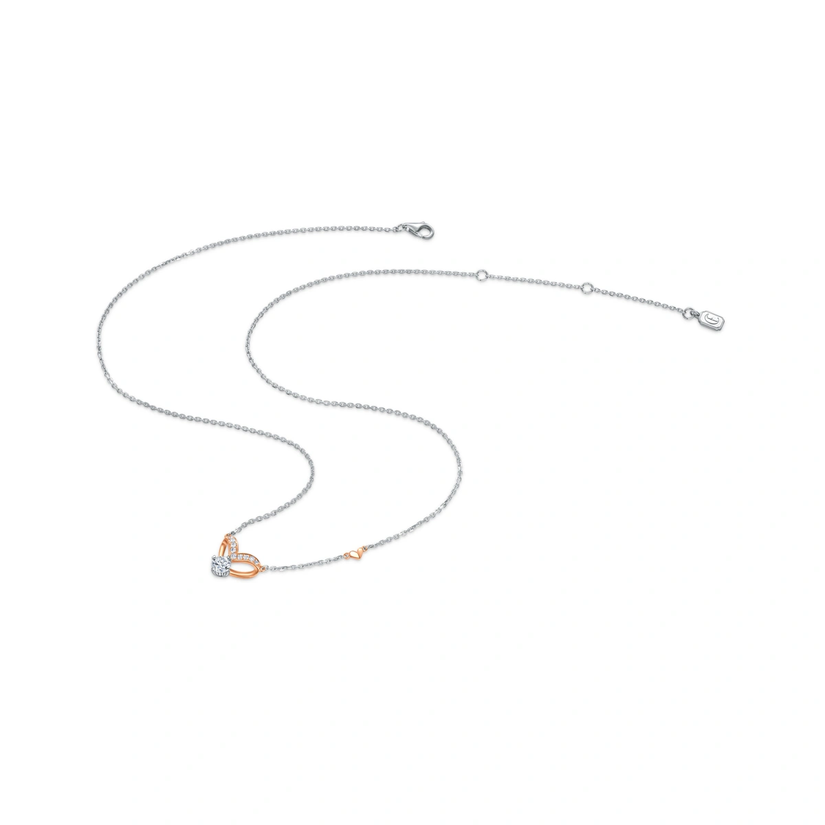 18K/750 White-Rose Gold diamond necklace