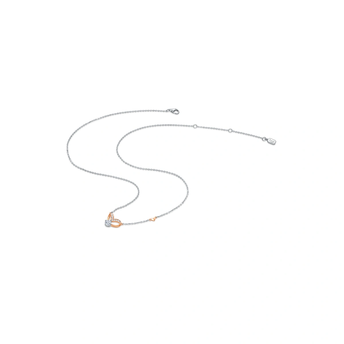 18K/750 White-Rose Gold diamond necklace