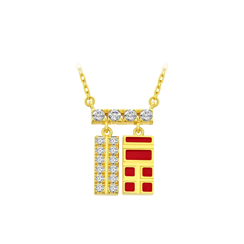 18K/750 Yellow Gold diamond necklace