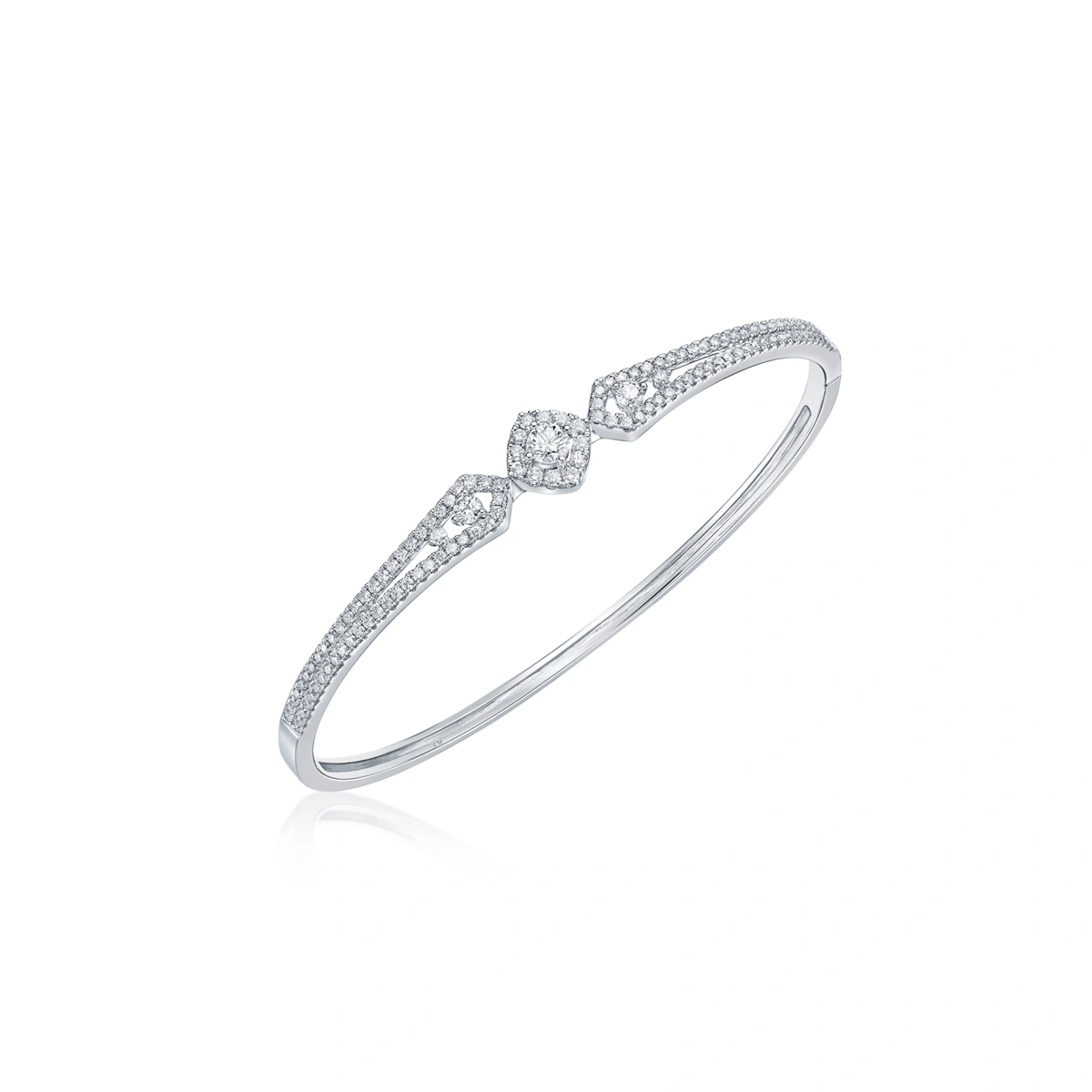 18K/750 White Gold diamond bangle