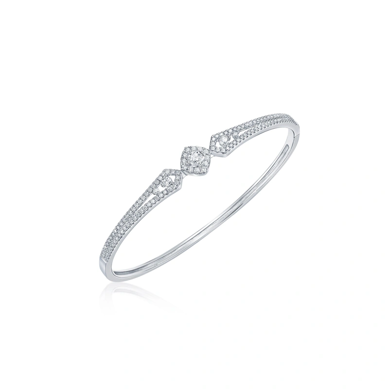 18K/750 White Gold diamond bangle