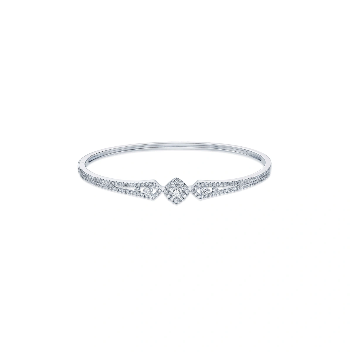 18K/750 White Gold diamond bangle