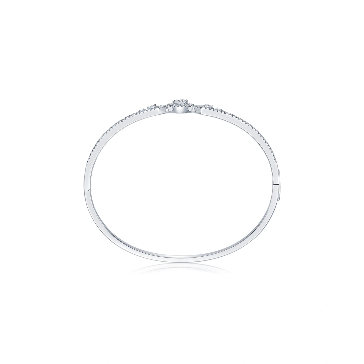 18K/750 White Gold diamond bangle
