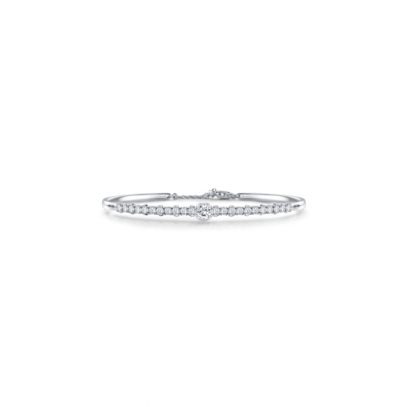 18K/750 White Gold diamond bangle