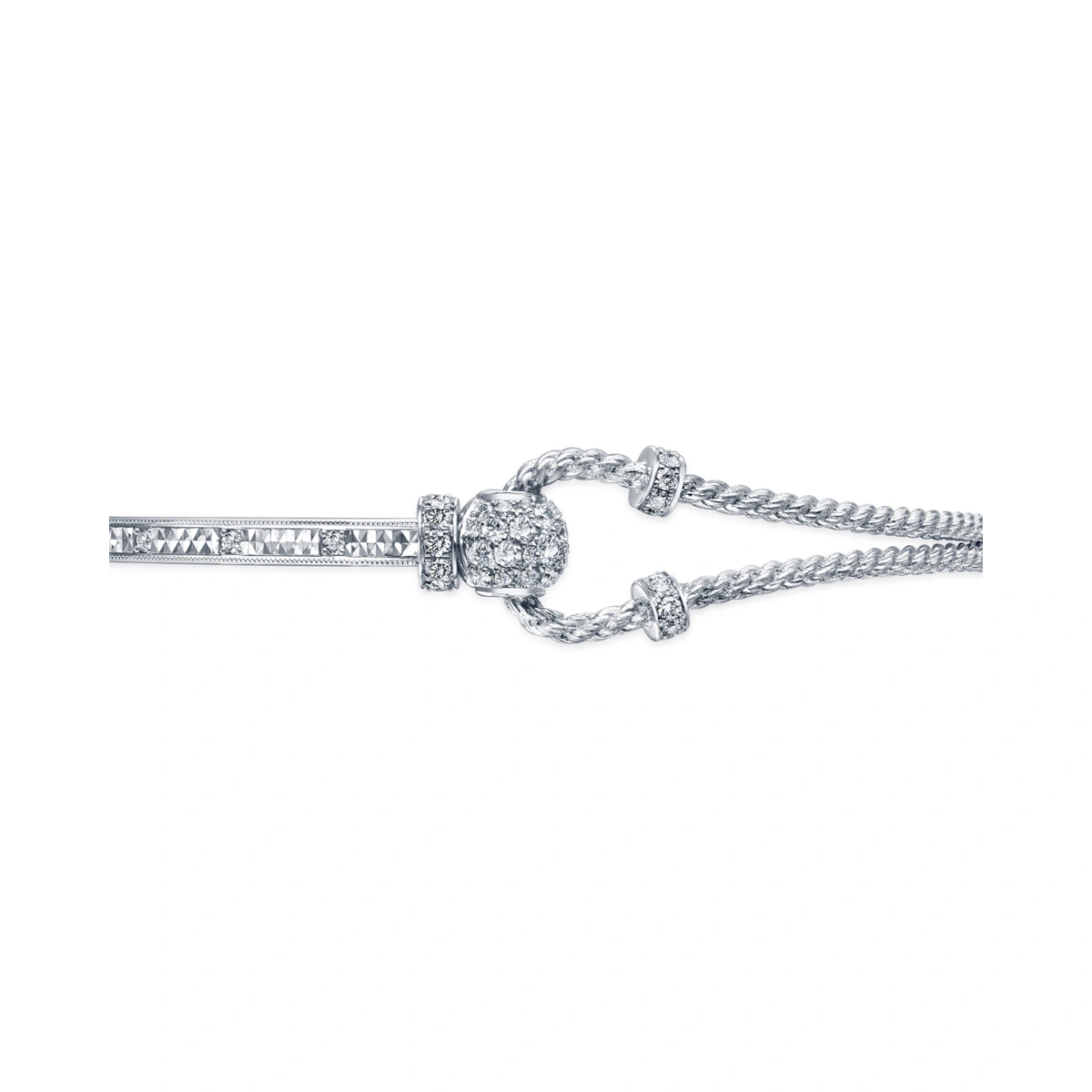 18K/750 White Gold diamond bangle