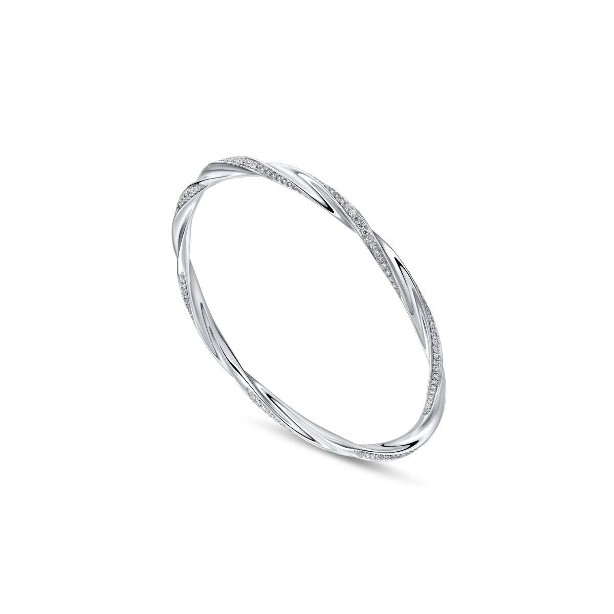 18K/750 White Gold diamond bangle