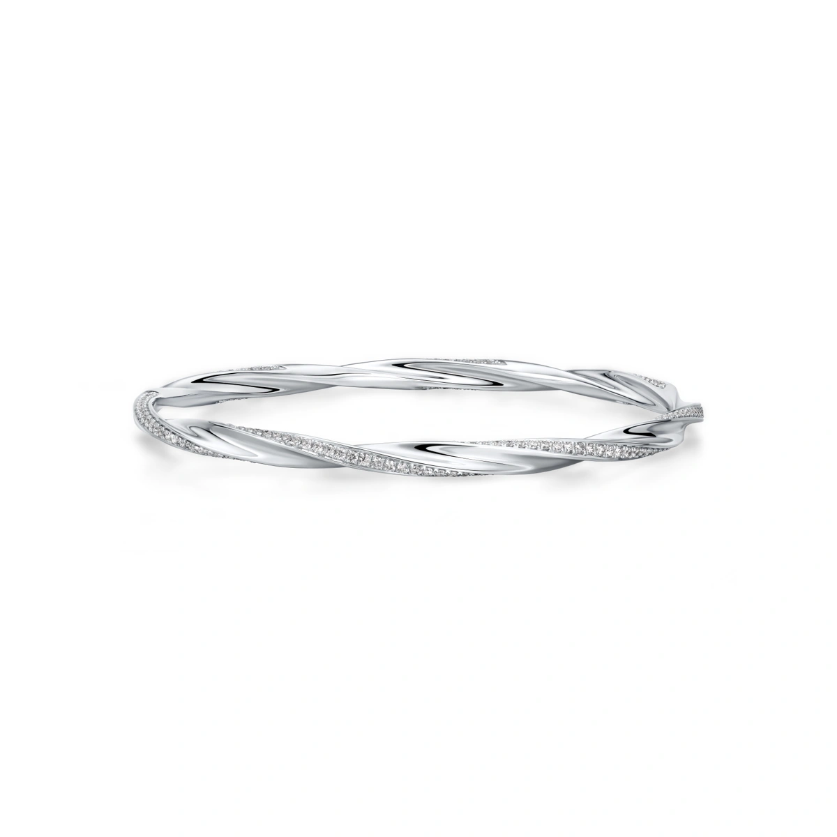 18K/750 White Gold diamond bangle