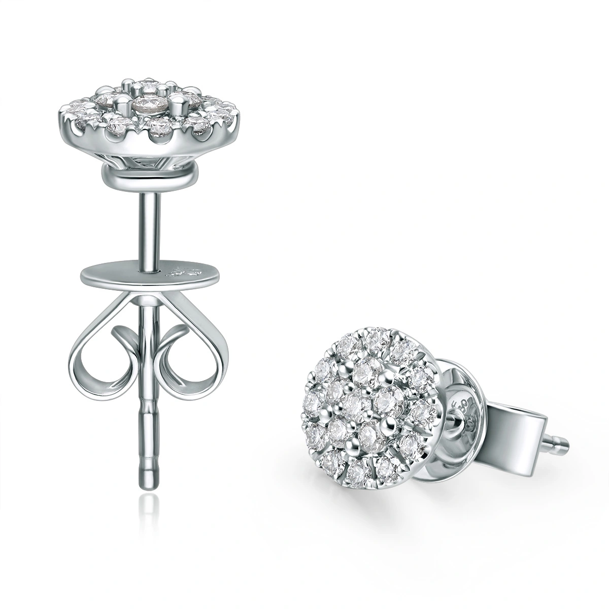 18K/750 White Gold diamond earrings