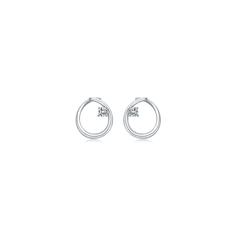 18K/750 White Gold diamond earrings