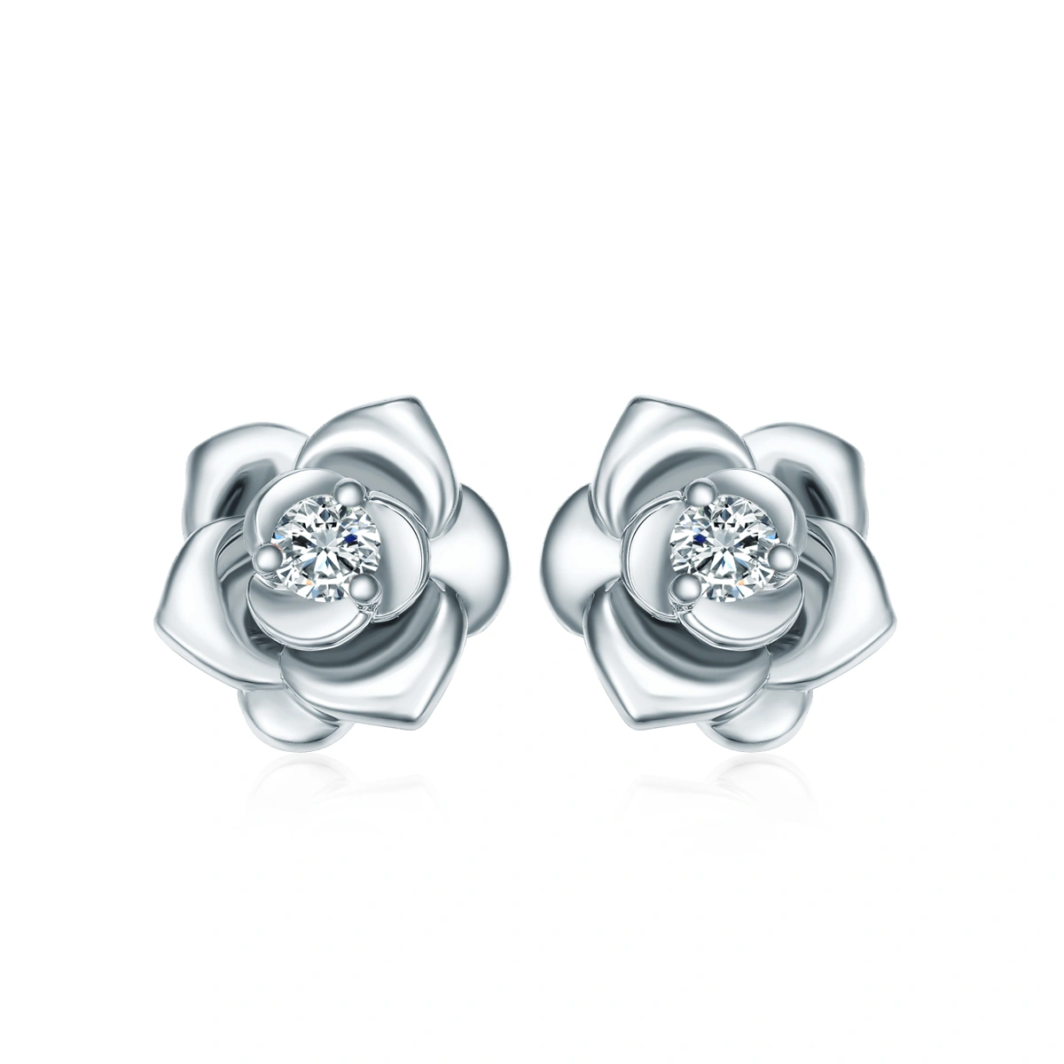 18K/750 White Gold diamond earrings
