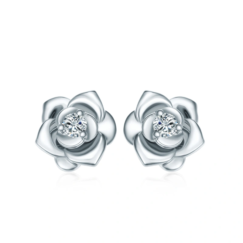 18K/750 White Gold diamond earrings