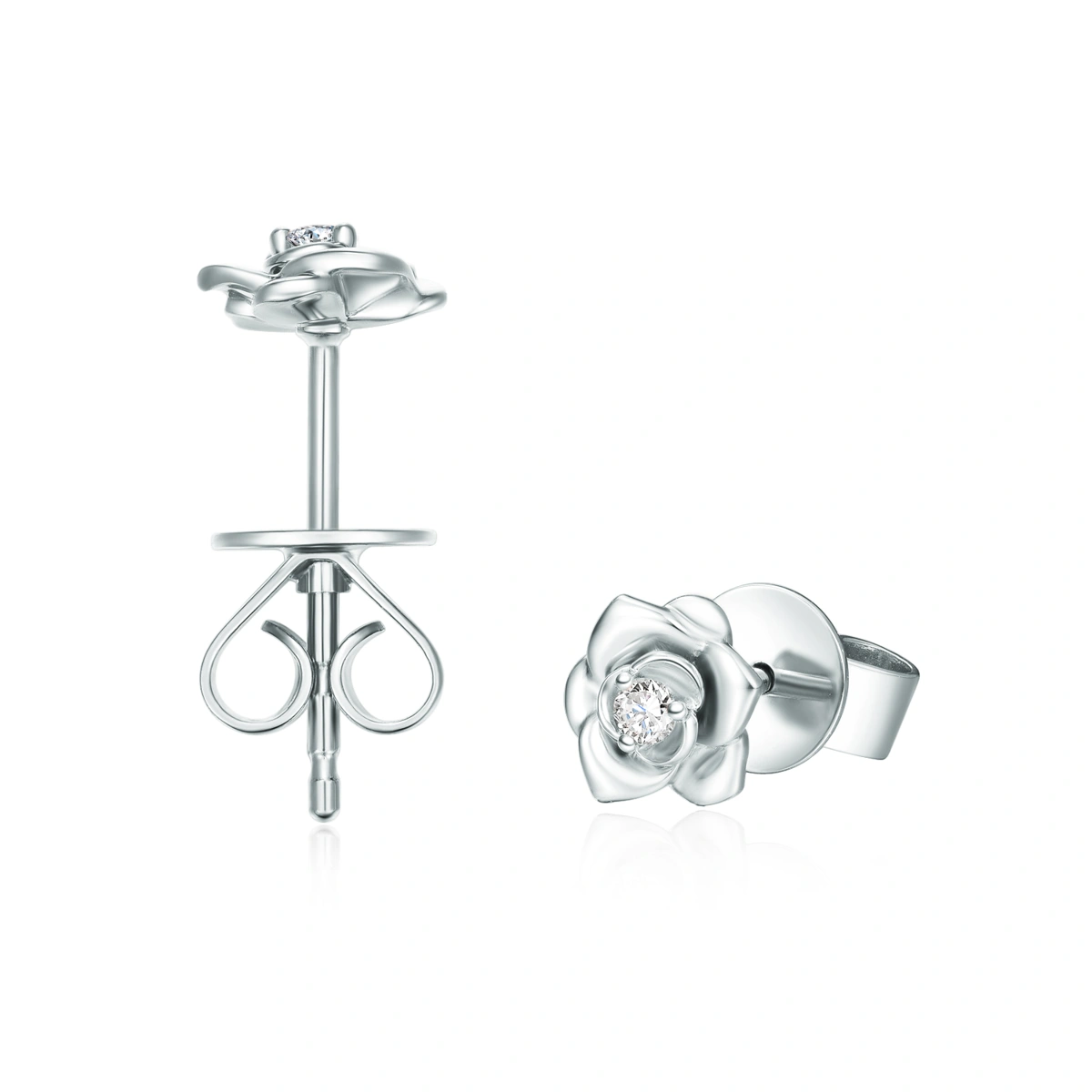 18K/750 White Gold diamond earrings